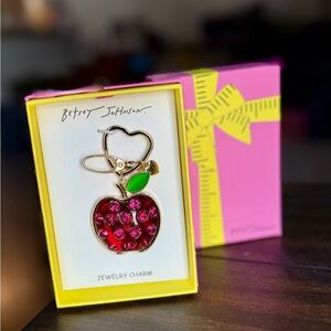Betsey Johnson Red and Green Apple Charm